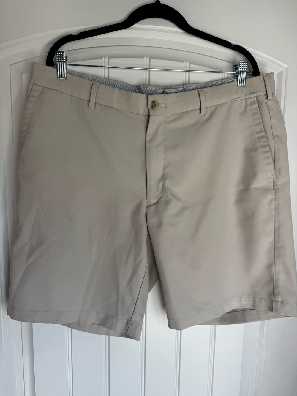 Peter Millar Men's Golf Shorts Size 38 Khaki Beige Flat Front